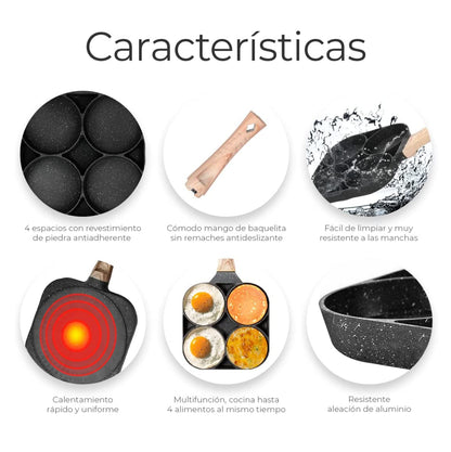 COMBO SARTEN ANTIADHERENTE 4 Y 3 PUESTOS ombo Sarten Antiadhere 4 y 3 Puestos